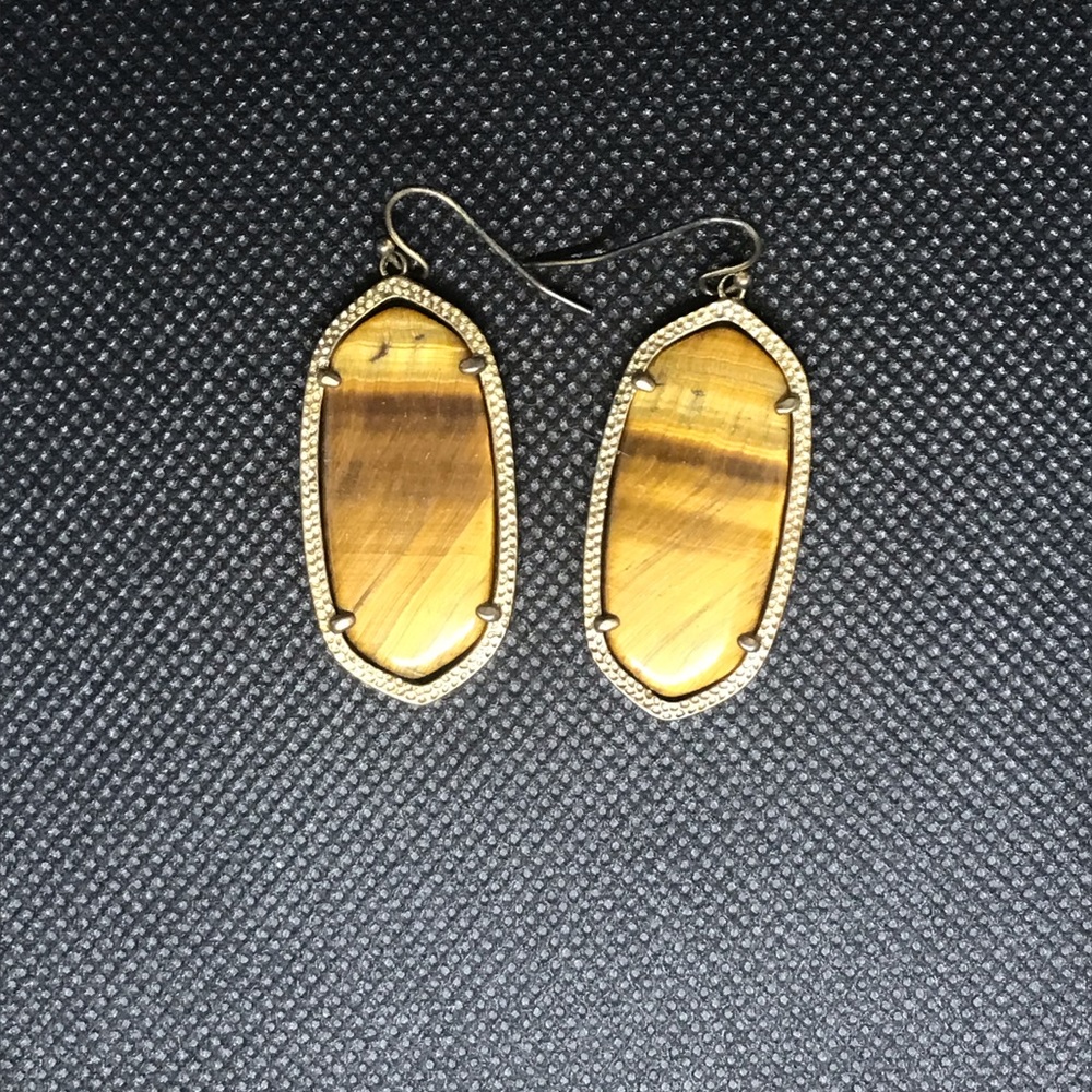 KENDRA SCOTT DANIELLE TIGERS EYE EARRINGS